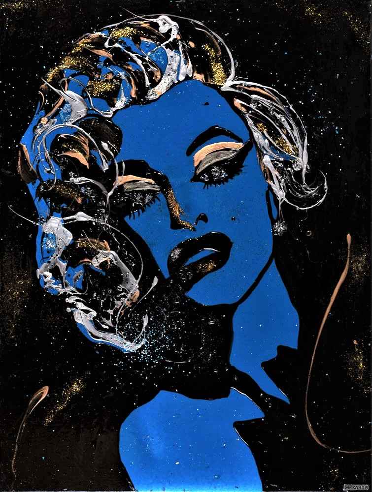 L-Marilyn Monroe Blue - REPRO